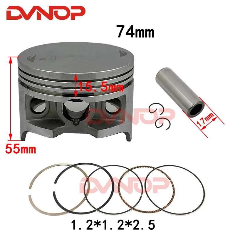 74MM Bore Piston Top End Gasket Kit for Honda ATV TRX300 2x4 Fourtrax 300 4X4 TRX300FW 1988-2000 12100-HC4-000 12100HC4000