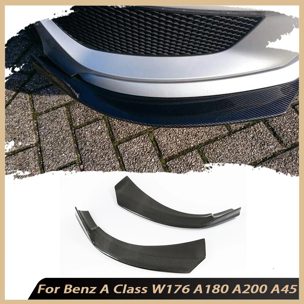 

Carbon Fiber Front Bumper Splitters Side Canards Aprons Flaps Spoiler for Benz A Class W176 A180 A200 AMG A45 2013-2019 FRP Kits