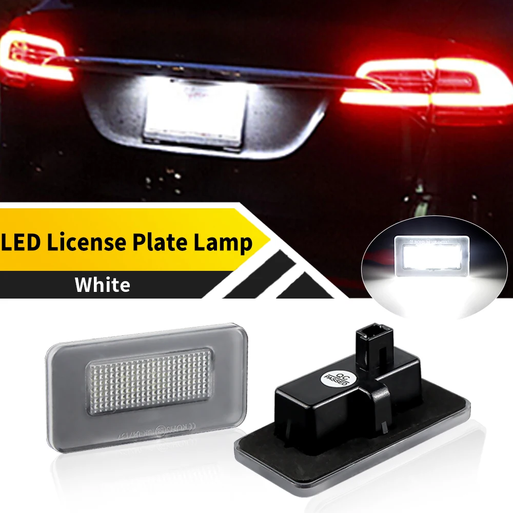 

2Pcs 12V White LED License Plate Lamp For Tesla Model X 2016-2022 OEM#: 1034341-00-A, 103434100A"