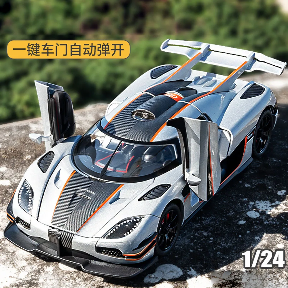 Car model scale 1:24 FOR Koenigsegg one Alloy material Simulated sports car model Car model ornaments Automotive Interior