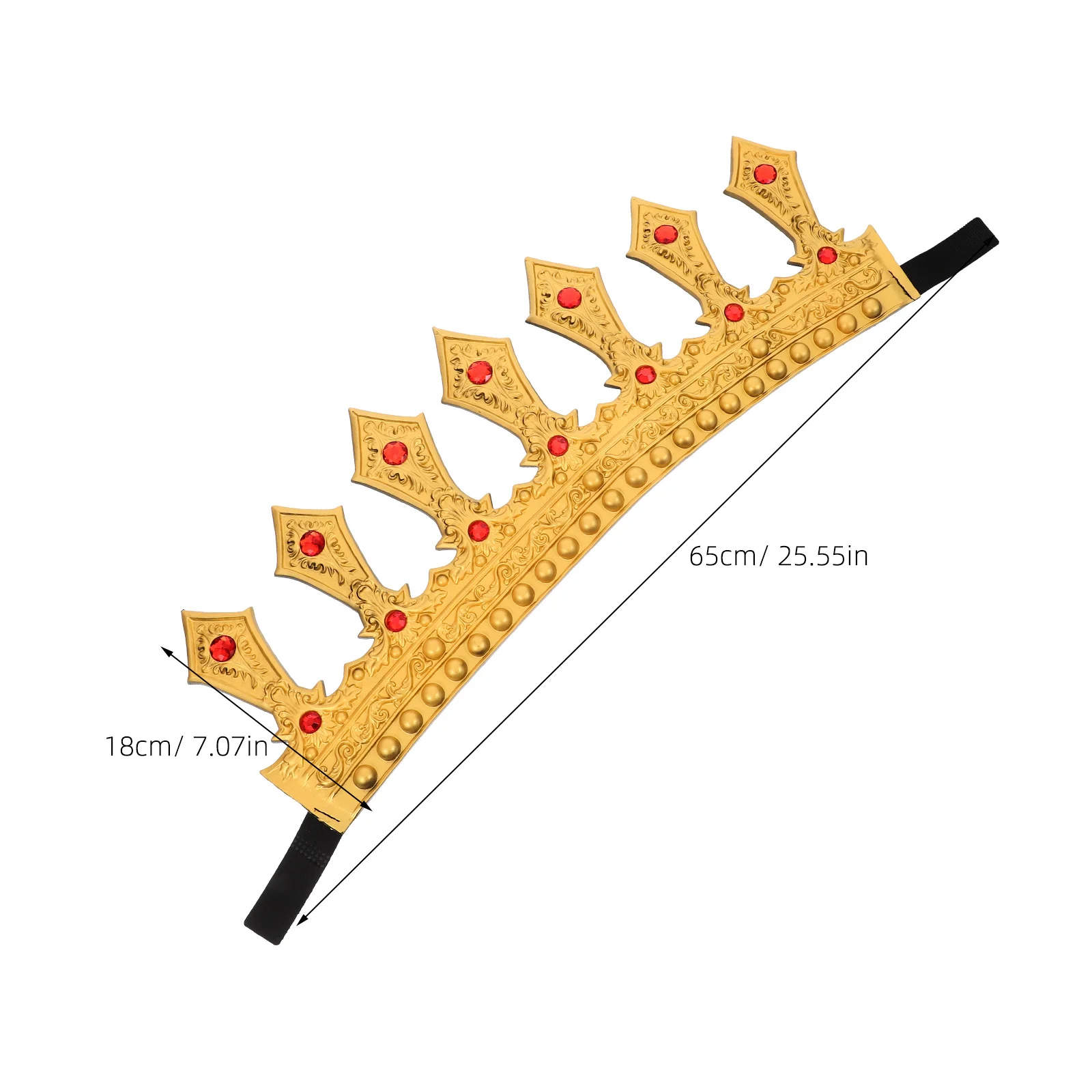 Strass Koning Kroon Verstelbare Comfortabele Kroon voor Mannen Middeleeuwse Feest Bruiloft Halloween Cosplay Prop Hoofdtooi