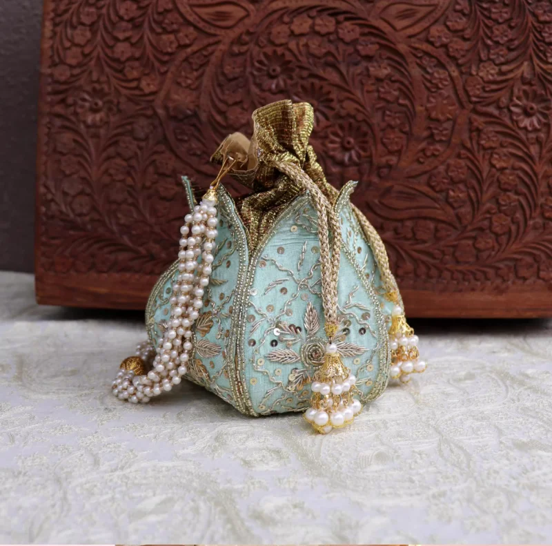 Indian Handmade Nail Bead Handbag Sachet Bag Persian Style Water Bucket Bag
