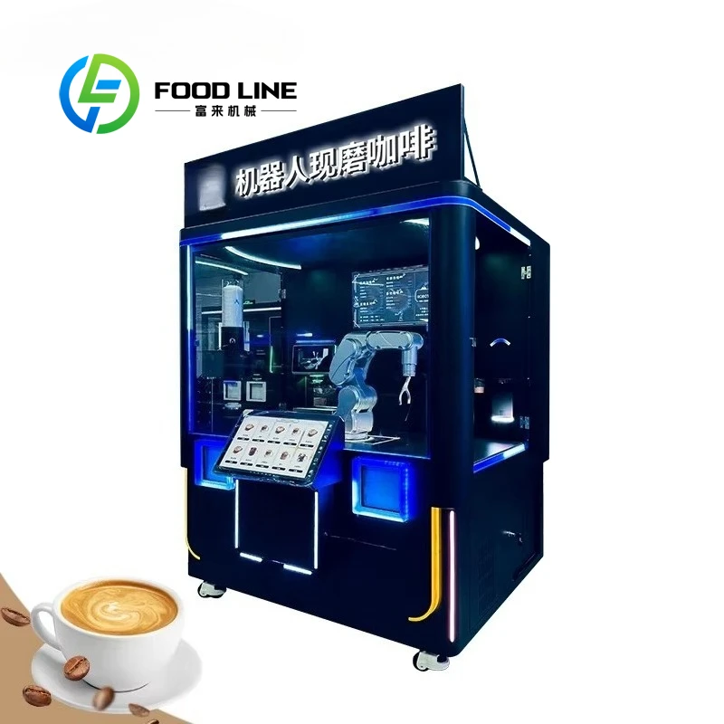 Custom Automatic Robotic Barista Coffee Machine Ice Coffee Vending Machine Internet Celebrity Check-in Spot for Commercial Use