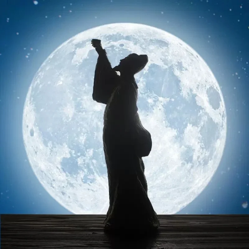 Li Bai Statue For Home Decoration Ancient Chinese Figure Checked Cabinet Study Decoration Craft Decorations Creative