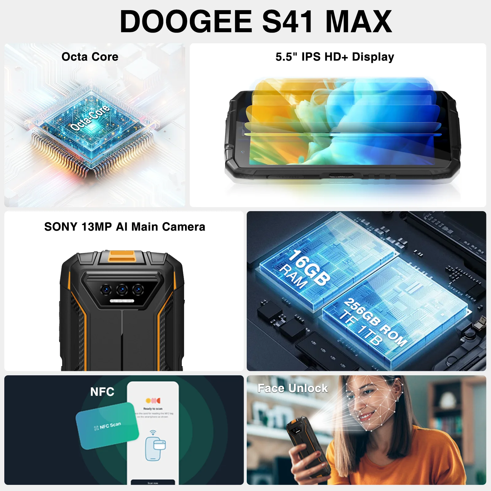 DOOGEE S41 Max Rugged Phone 5.5\