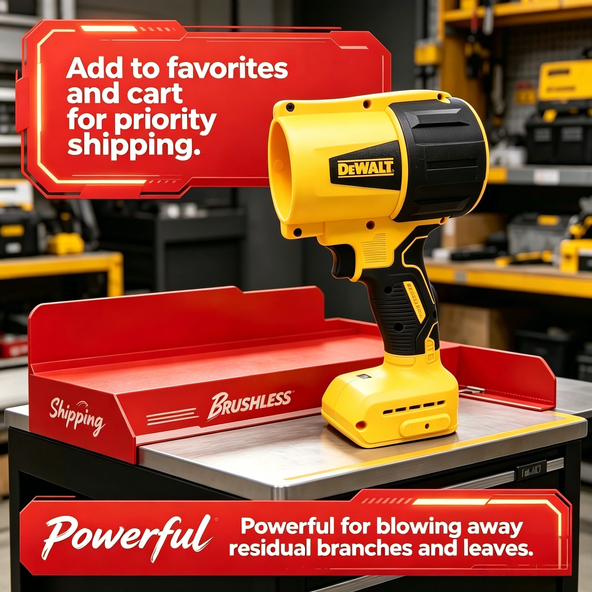DEWALT 20V Cordless Handheld Air Blower: 30000RPM Turbo Fan for PC Dusting & Car Drying (Battery Not Included)