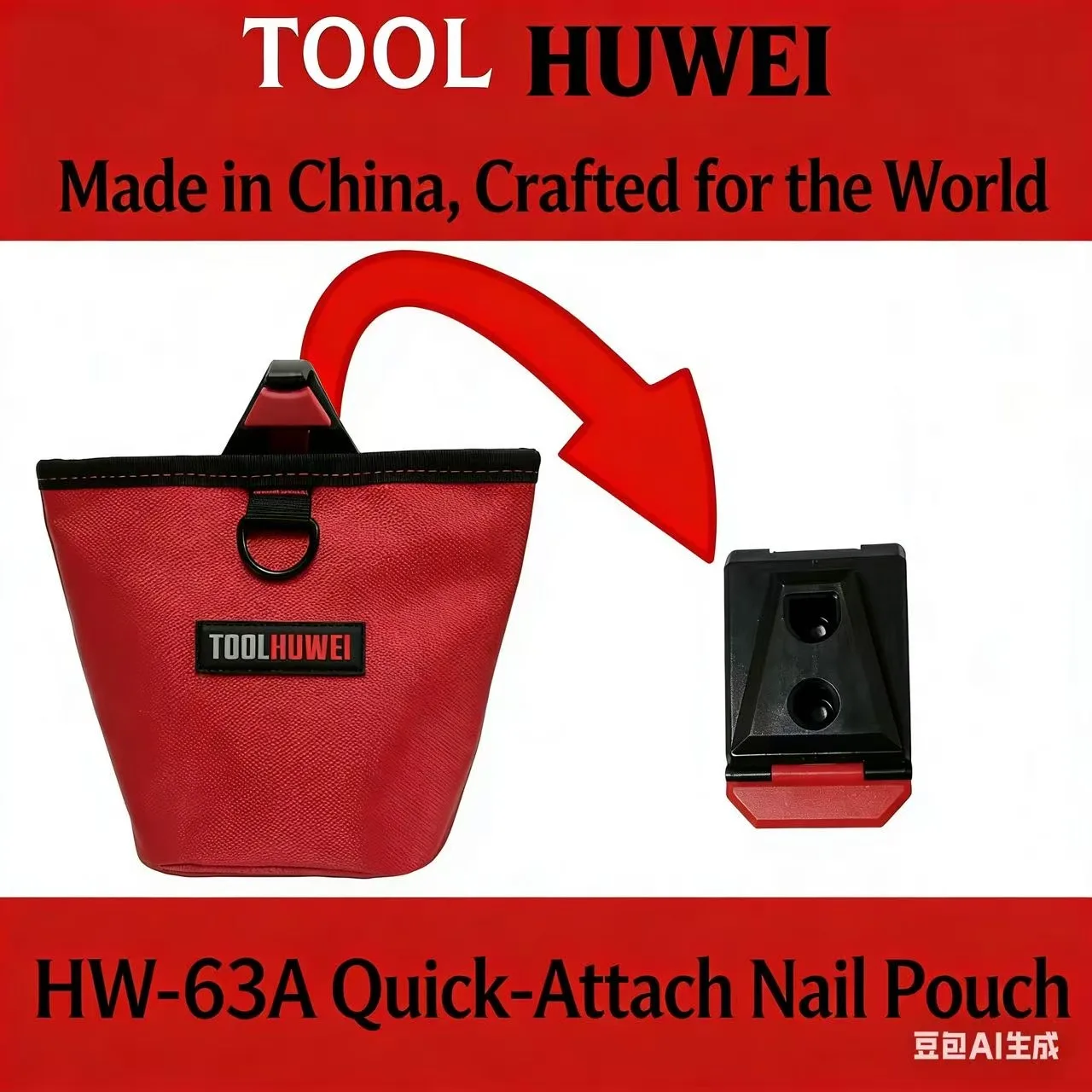 TOOLHUWEI Nagel-Tasche 1200D Oxford Wasserdicht Langlebig Multifunktionales Werkzeugset für Schrauben Nägel – Detail 1