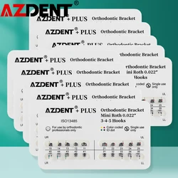 10 paczek = 200 sztuk Azdent wsporniki dentystyczne aparat ortodontyczny metalowy standard Mini Roth/MBT 022/018 haki 3/345 siatkowa podstawa narzędzia laboratoryjne