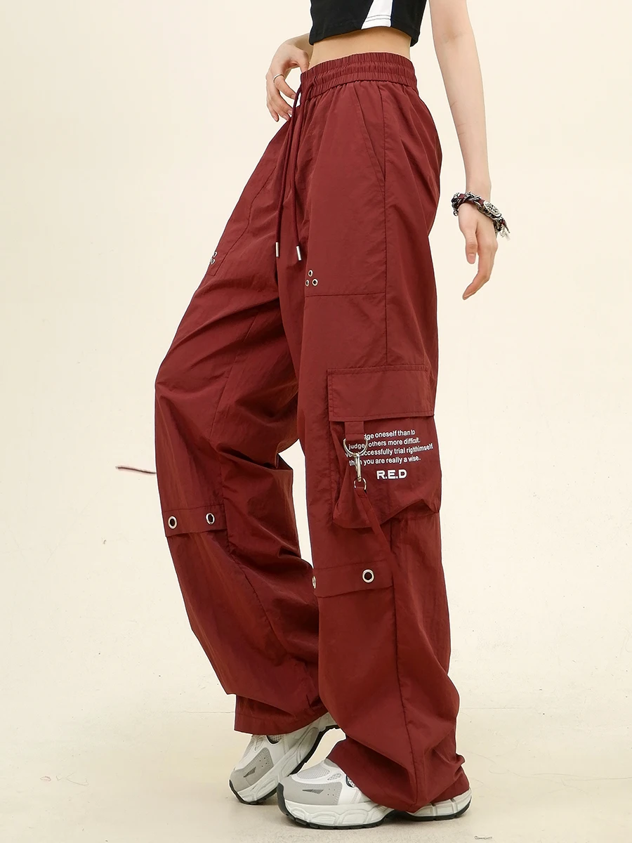 

Multi-pocket Tooling Casual Pants Women's 2024 Summer New Loose Bf American Trendy Couple Wide Legs