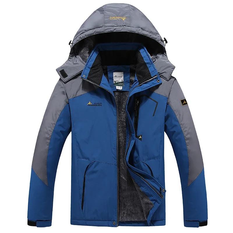 Outdoor plus cashmere Jacket three-dimensional lock temperaturecold warm waterproof wind waterproof fabric ventilation coat