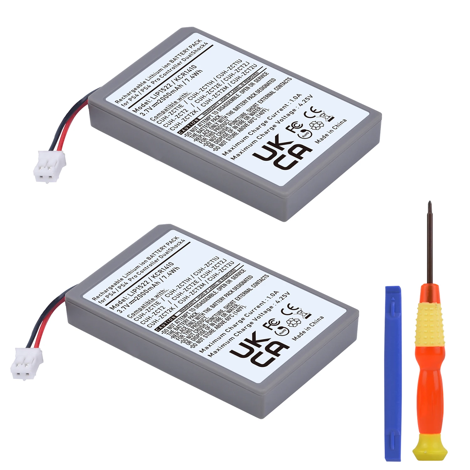 

2x LIP1522/KCR1410 Battery for Sony Playstation 4 PS4 PS4 Pro/Slim Dualshock4 Controller CUH-ZCT1E CUH-ZCT1H CUH-ZCT1U CUH-ZCT2