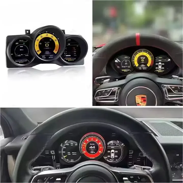 Panel Instrumen Digital LCD Auto Meter Mobil untuk Porsche Boxster 2016-2022 Sistem Linux Speedometer 1920*720 Dashboard