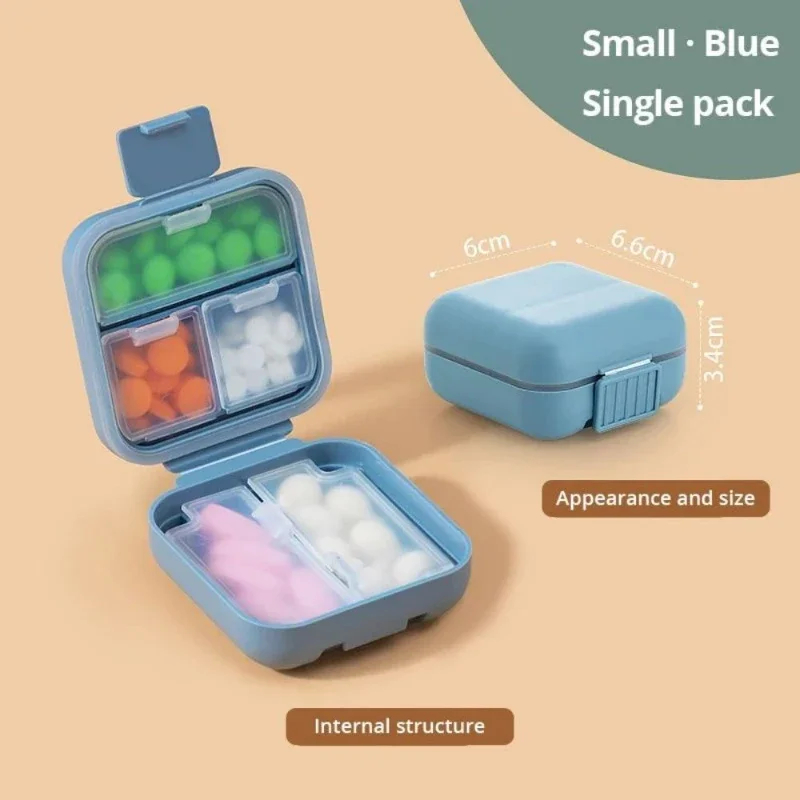 1/2PCS Pill Organizer Moisture Proof Small Pills Box ,Portable Sealed Pill Storage Box Compartment Pill Case Medicine Container