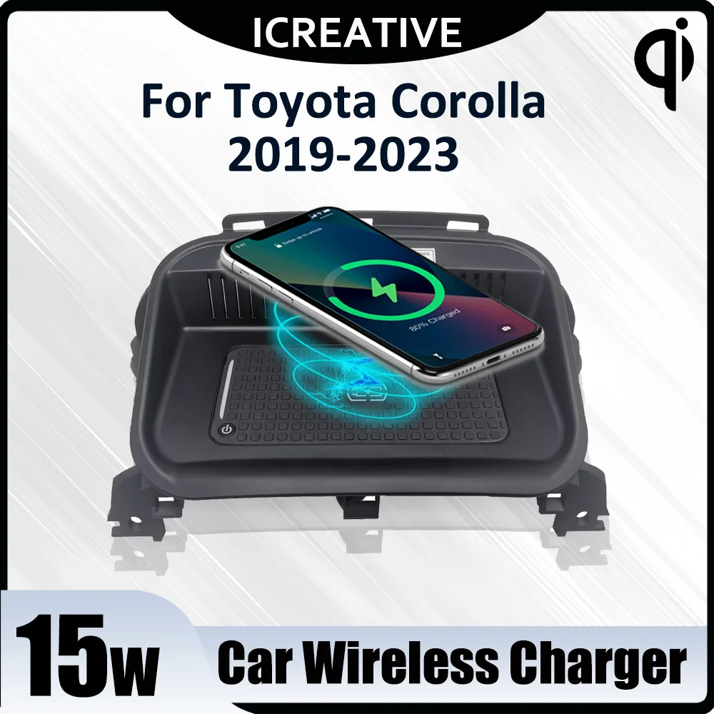 

Wireless Car Charger Qi 15W Fast Charging Pad for Toyota Corolla 2019-2023 Car Accessories Wireless Charge Center Console Holder
