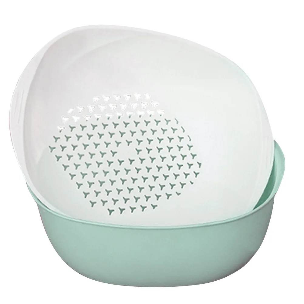 

1pc Thickened Double Layer Drain Basket Kitchen Colander Large Size Easy Wash Detachable Plastic Strainer Storage Basin