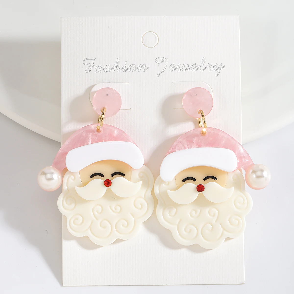 Dvacaman Christmas Cute Santa Claus Acrylic Drop Earrings,Celebrate Festival Party Gifts Women Accessories