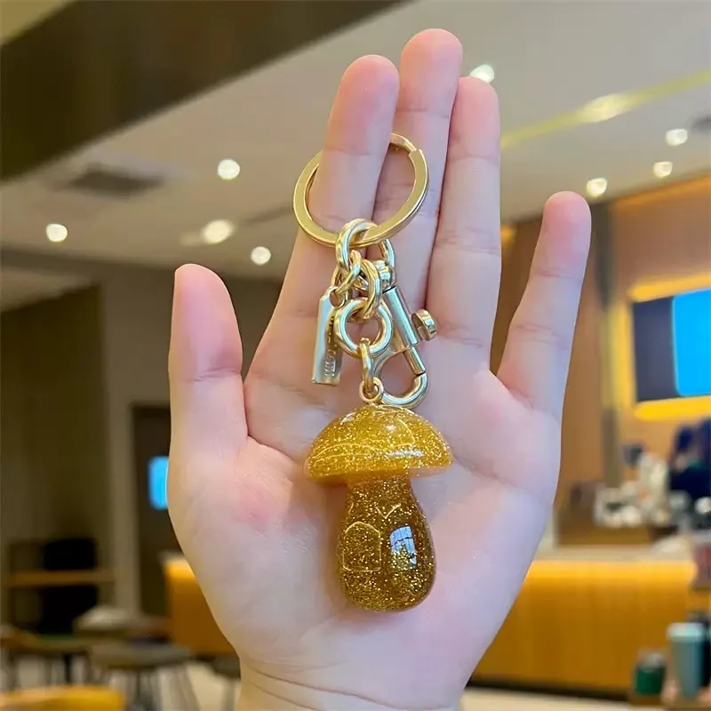 Bag Charm For Coach Handbag Crystal Mushroom Pendant Women's Keychain Accessories Personalized Customized Gift