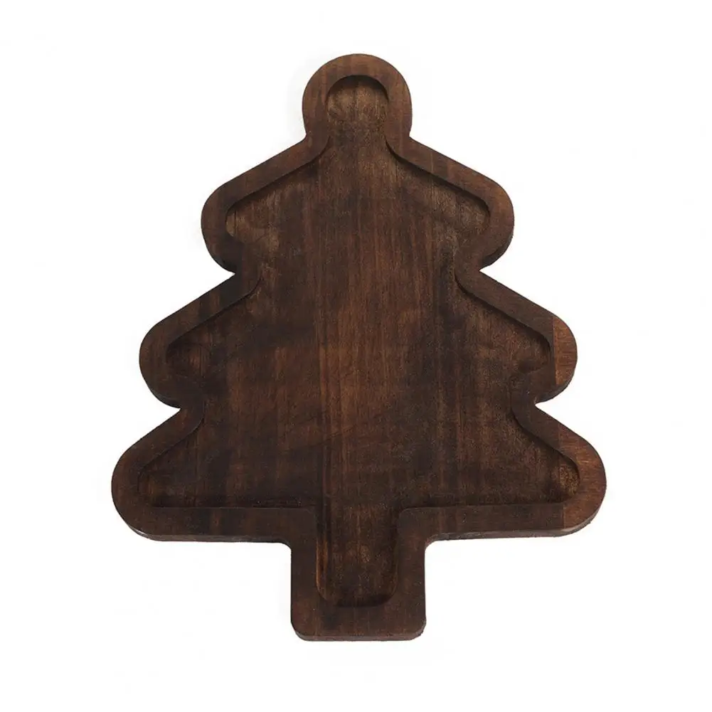 Christmas Table Centerpiece Festive Christmas Wood Dinner Plate Set Tree Shaped Cutting Board for Xmas Snacks Cheese for Family