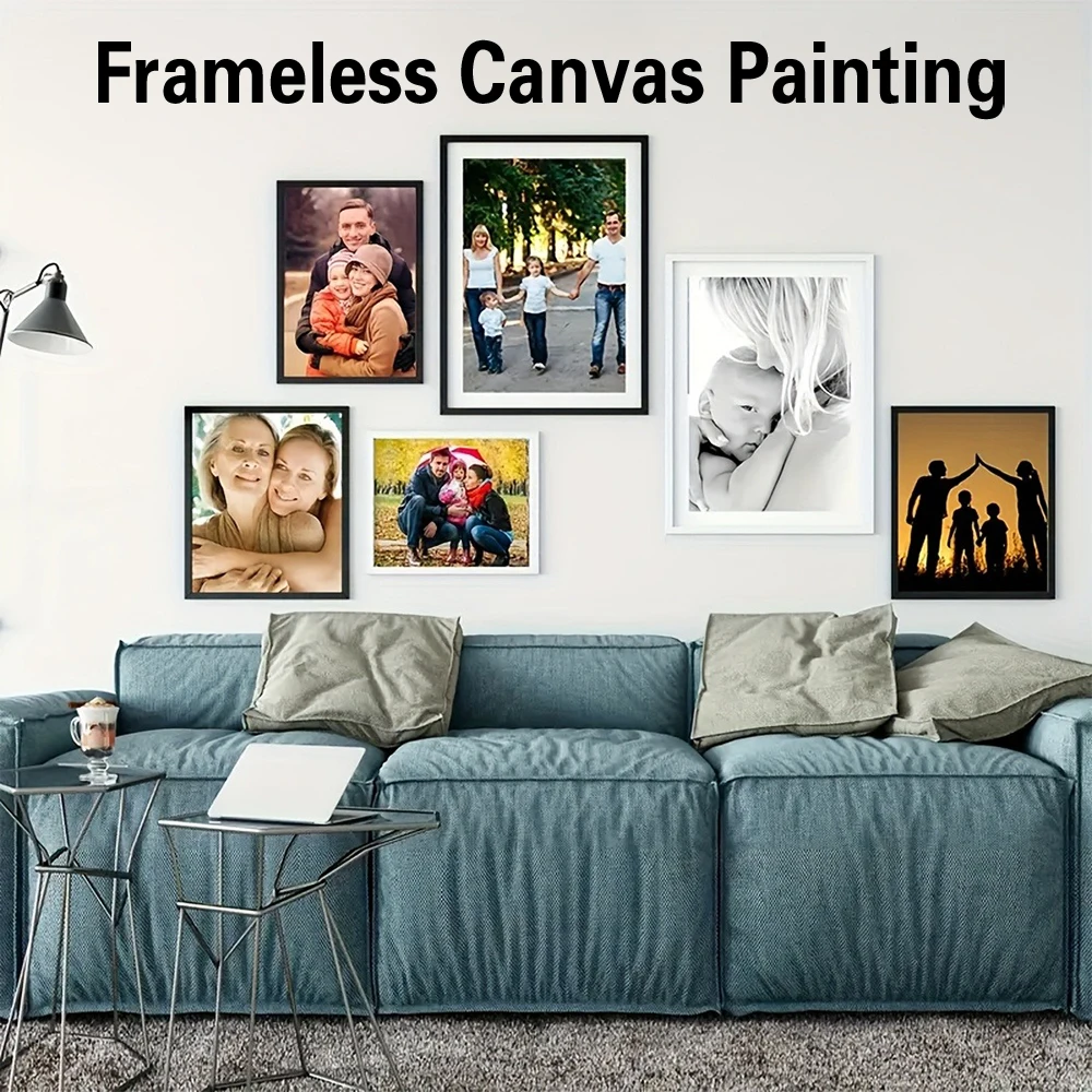 1pc Frameless Personalize Custom Photo Chinese Ink Splash Poster Art Print Canvas Painting Picture For Room Decoration Wall