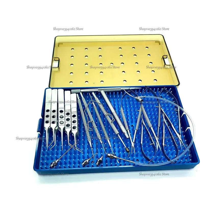 Ophthalmic Surgical Instrument Kit Stainless Steel Eye Cataract Instruments SET With Sterilization Tray