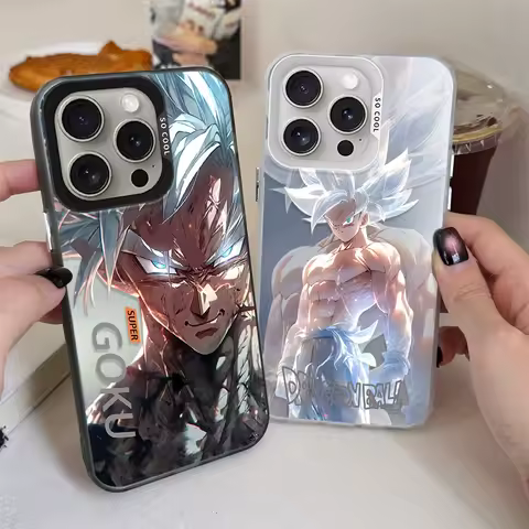 Luxury D-Dragon Balls Goku Plating Case for iPhone XS 16E SE4 12 16 15 14 13 11 Pro Max X XR 8 7 Plus SE 2020 Shockproof Cover