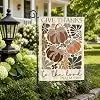 Give Thanks to the Lord Garden Flag - Fall Pumpkin Floral Yard Sign - Psalm 136:1 Bible Verse Thanksgiving Decor - Autumn Ha jjp