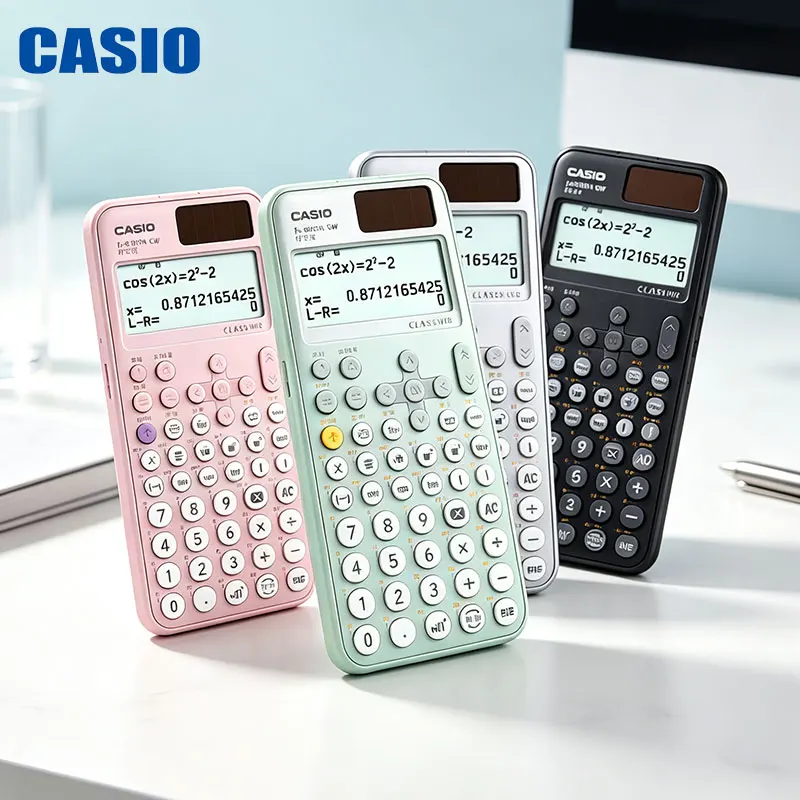 カシオ-fx-991cn-cw-fx-999cn-cw-クラシック科学計算機。2行表示で、操作が簡単。海外の学生向け。