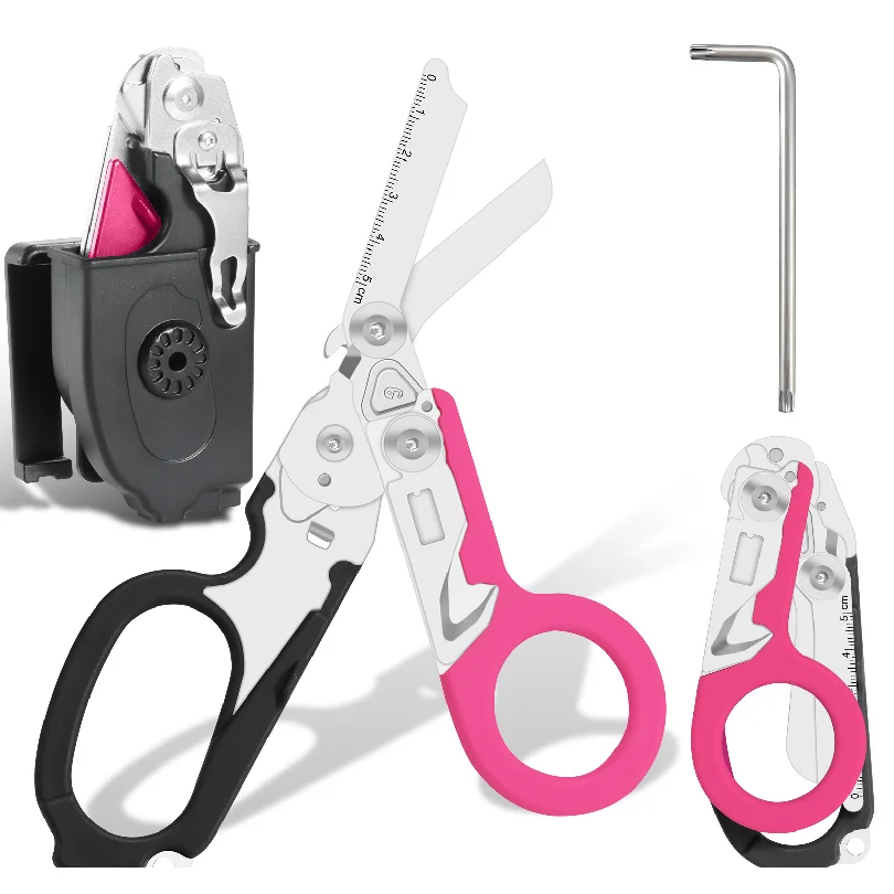 Multifunction Scissors Expert Tactical Folding Scissors Outdoor Survival Tool Combination Gadget