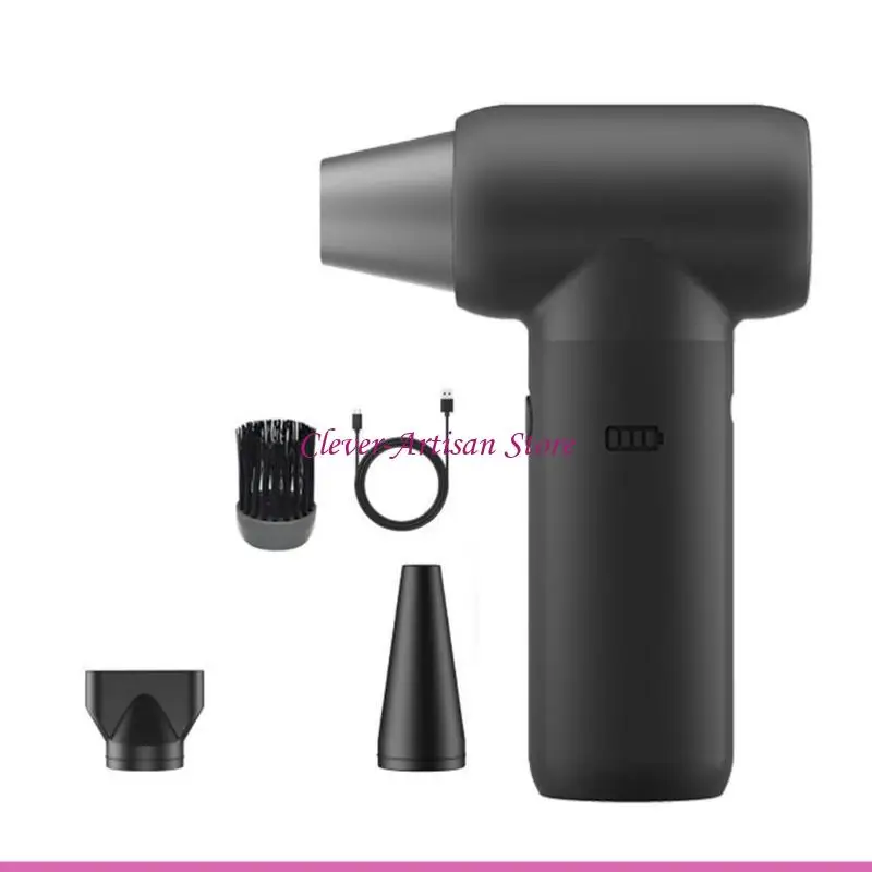 E06B منفاخ هواء كهربائي محمول قابل لإعادة الشحن لاسلكي 33000 دورة في الدقيقة منفاخ صغير جاف للتنظيف الفعال للوحات مفاتيح السيارة #2