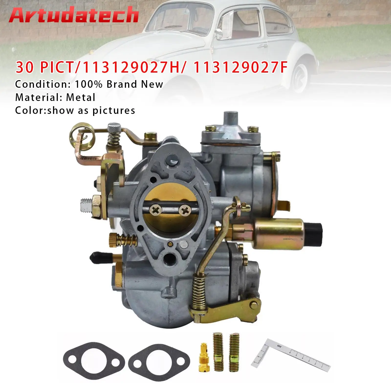 

Artudatech 30 PICT-1 Carburetor 1 Barrel 113129027H For VW Beetle Single Port Engines Car Accessories