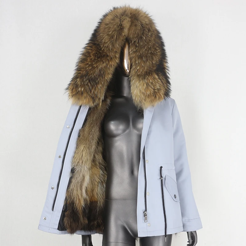 FURYOURSELF-Parka impermeable para mujer, abrigo de piel de zorro Real, Cuello de piel de mapache Natural, chaqueta cálida de invierno, ropa de abrigo extraíble y cálida, 2023