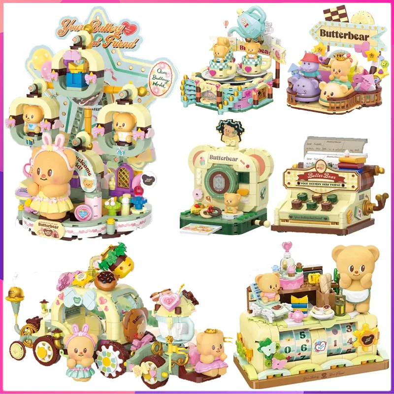 

Butterbear Building Blocks Theme Park Ferris Wheel Desktop Decoration Puzzle Assembling Model Toys Birthday Gifts for Kids