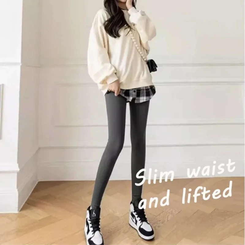 

High waisted nude yoga pants for women elastic tight fitting hip lifting exercise fitness leggings not awkward