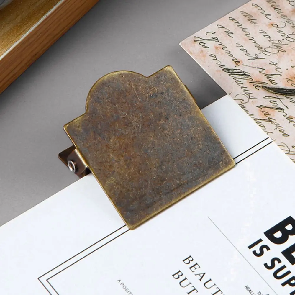 Nuova clip per libri vintage in metallo bronzo antico per viaggiatori, clip per notebook, documenti, documenti, organizer per ufficio