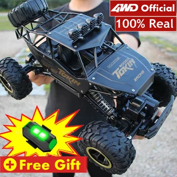 4WD RC 자동차 오프로드 4x4 원격 제어 자동차, 라디오 버기 트럭, LED 조명, 레이싱 드리프트, 장난감 선물, 남아 여아 어린이용