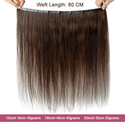 Seamless Natural Tape Weft Long PU Skin Weft Tape in Human Extensions No Glue Human Hair For Fine Hair 80cm Long Weft Bundles