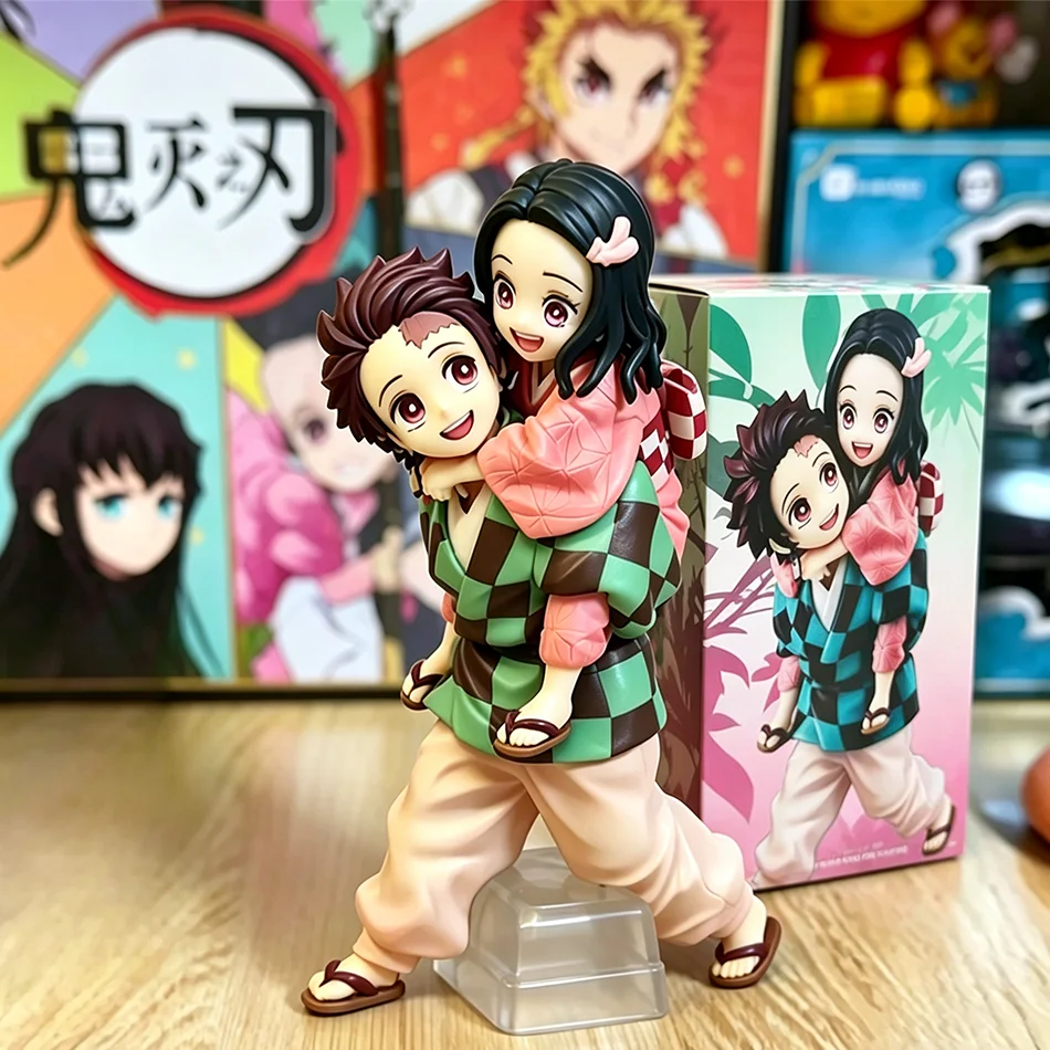 Auf Lager Demon Slayer Kamado Tanjiro & Nezuko PVC-Figur Anime Sammlermodell Statue Spielzeug mit Box