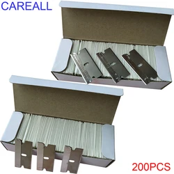 CAREALL-Grattoir en acier de remplacement pour vitres, raclette de nettoyage, outils de rasoir pour enlever les enveloppes de teinte, autocollant, 200 pièces