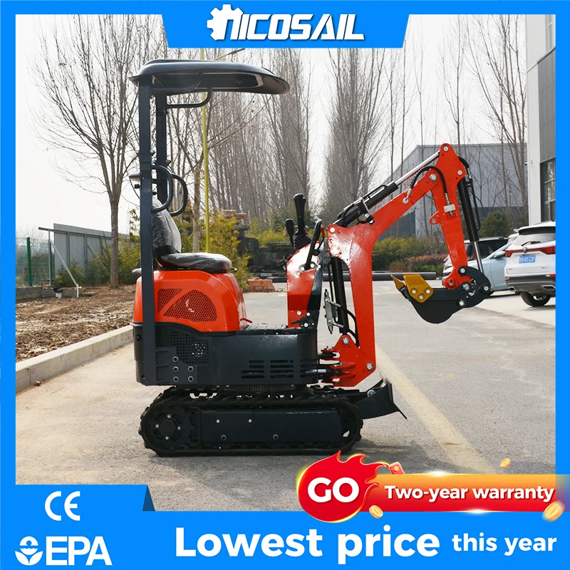 

Сертифицированный CE/EPA мини-экскаватор для дома и сада OKW08, 1100 мм, для узких пространств, с малым радиусом поворота, 0,8 тонны, микроэкскаватор.