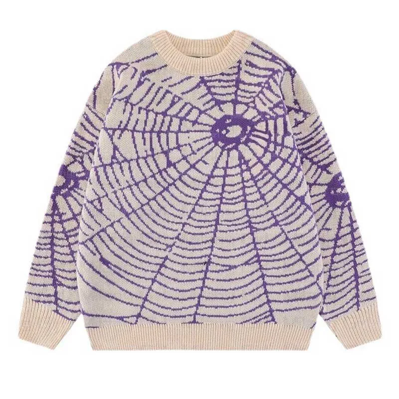 

Хип-хоп винтажный вязаный свитер с рисунком паука Harakuju уличная одежда пуловеры топы для мужчин