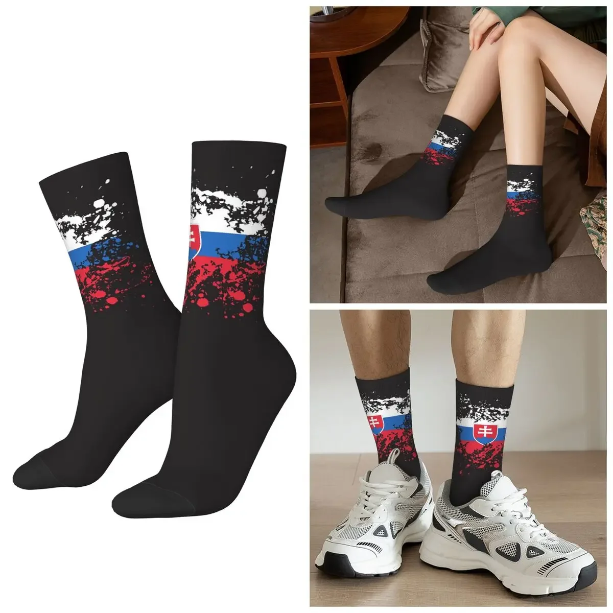 

All Seasons Flag Of Slovakia Slovak Republic Socks Harajuku Crew Socks Funny Stockings for Men Women Valentine's Day Gifts