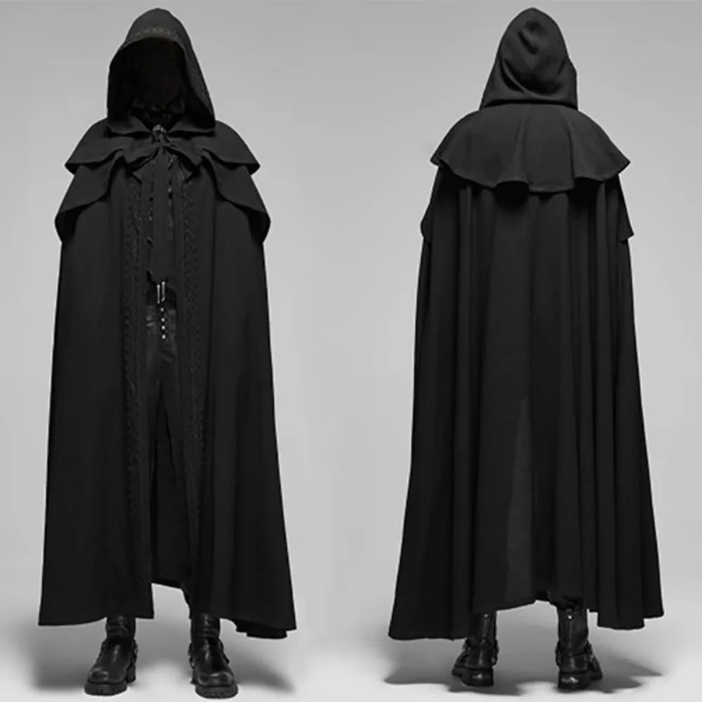 Halloween Cosplay Gothic Medieval Long Cape 4 Colors Loose Oversized unisex Cloak Vintage Robe For Carnival Party Stage Outfit
