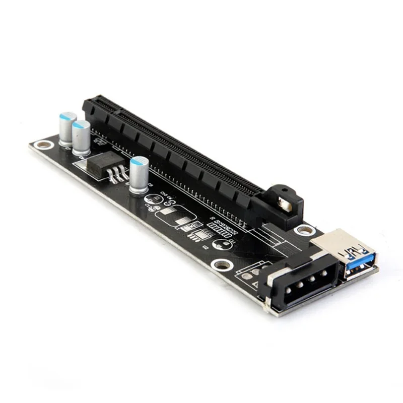 PCIe PCI-E PCI Express Riser Card 1x to 16x USB 3.0 Data Cable SATA to 4Pin IDE Molex Power Supply for BTC Miner Machine