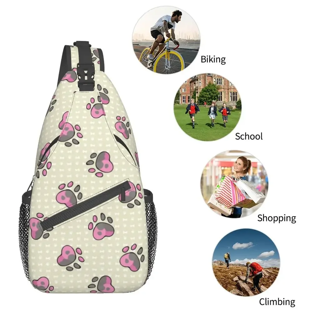 Sac à dos Shiba Akita pour hommes, mignon, tacheté, chiot, chien, patte, bandoulière, poitrine, mode, animal de compagnie, amoureux initié, camping, vélo