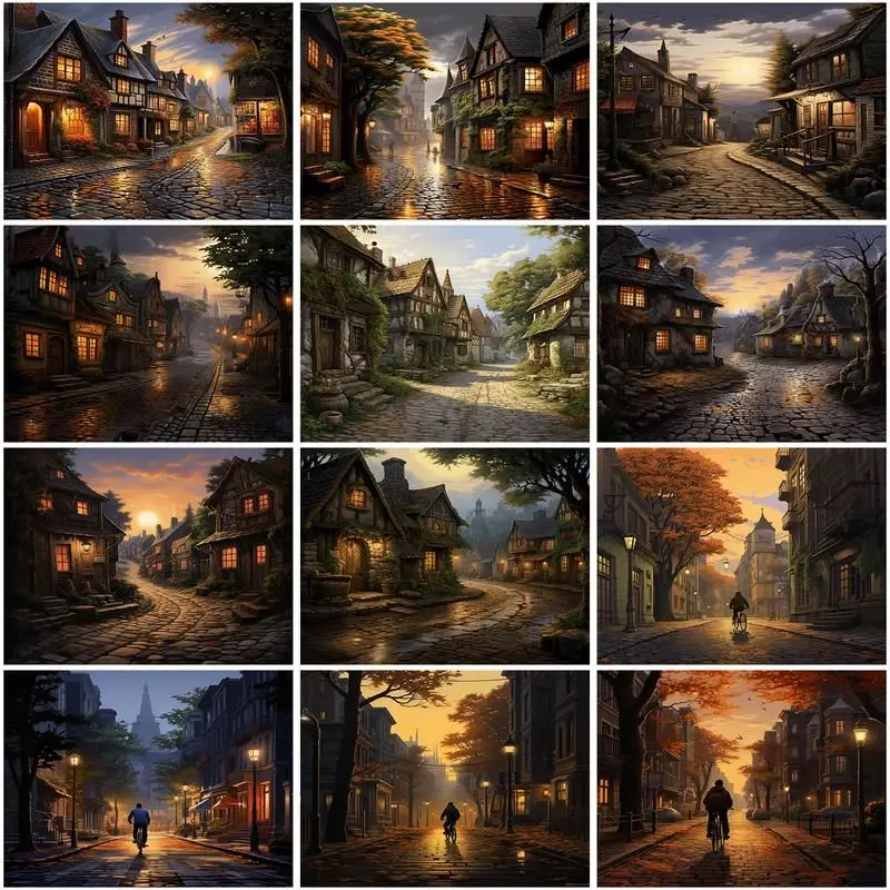 

GATYZTORY Pictures By Number House Kits Painting By Numbers Street Landscape Drawing On Canvas HandPainted Art Home Decor