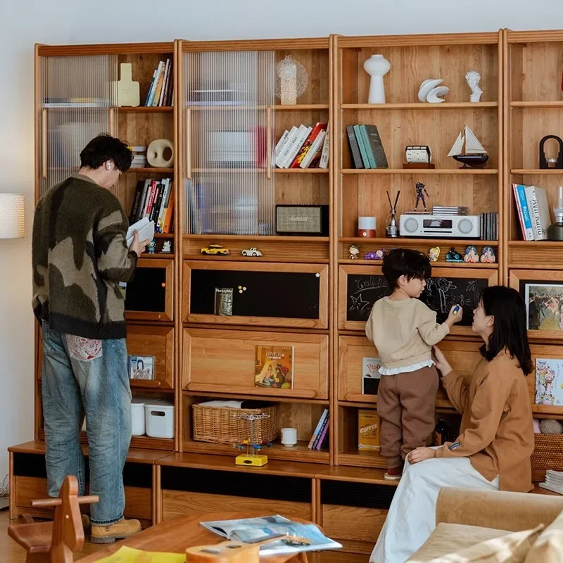 

Ivy book cherry wood to the living room combination card seat integrated whole wall study solid wood locker