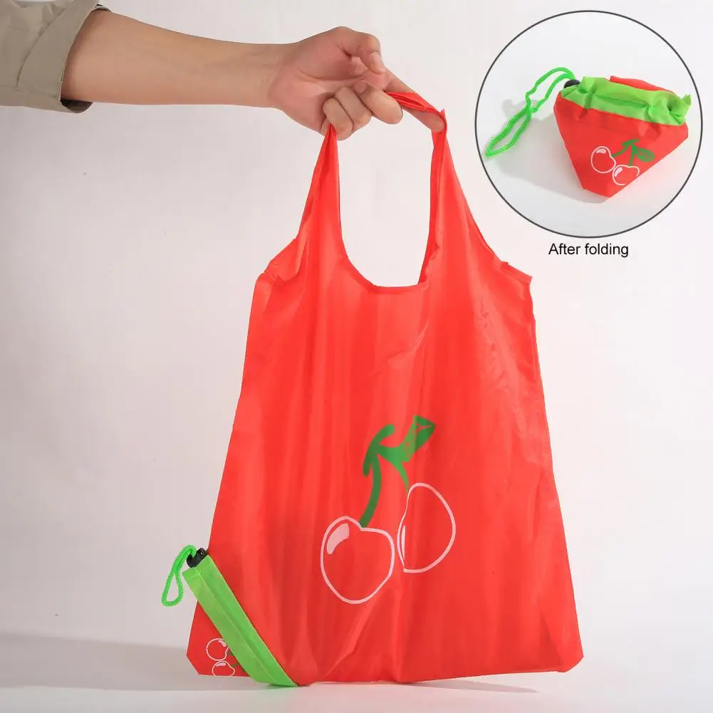 Fruit Shape Reusable Shopping Bag Environmental Drawstring Foldable Cloth Large Capacity Grocery Bag Tote Handbag