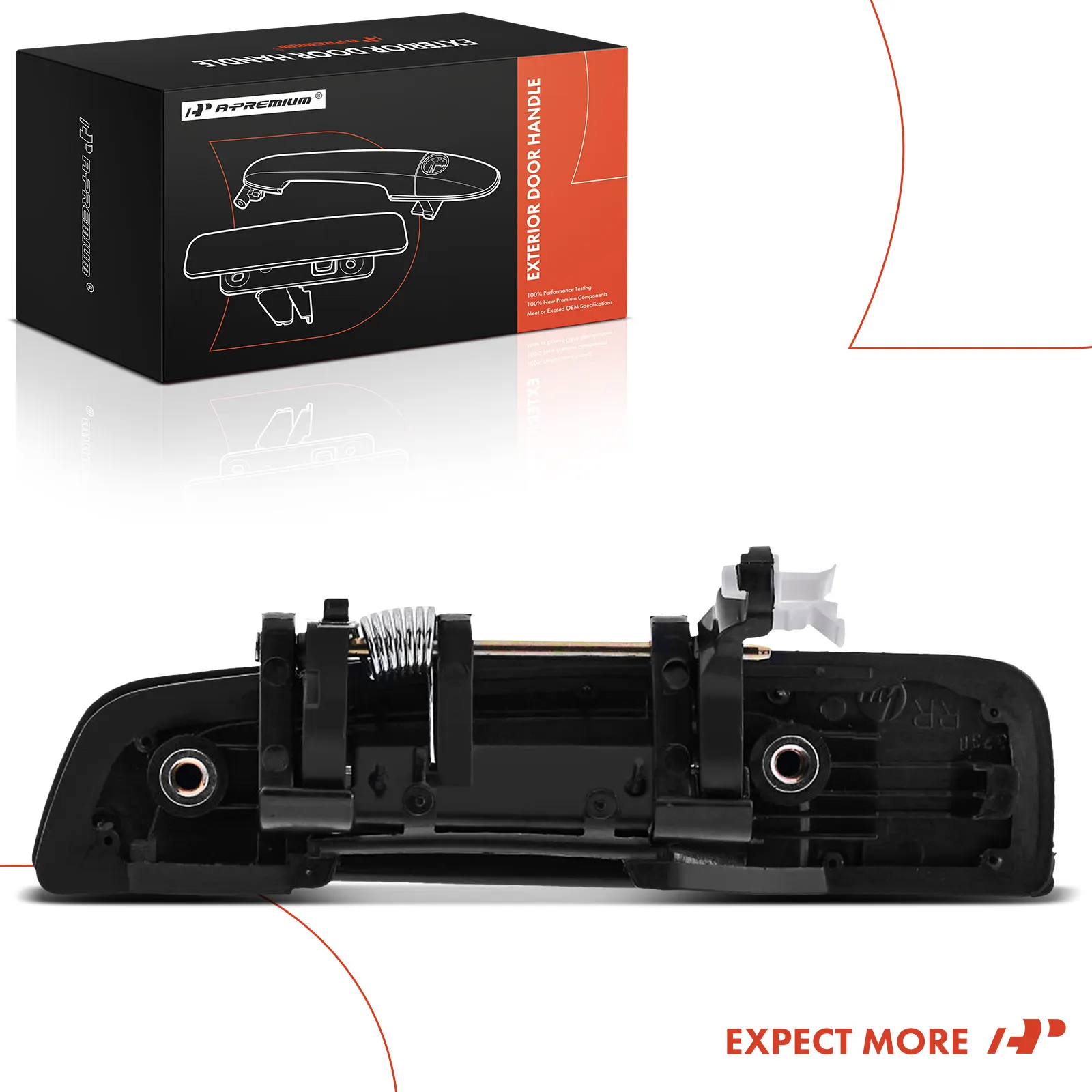 A-Premium Front Passenger Side Exterior Door Handle Black for Chrysler Sebring 2001-2005 Dodge Stratus 2001-2005