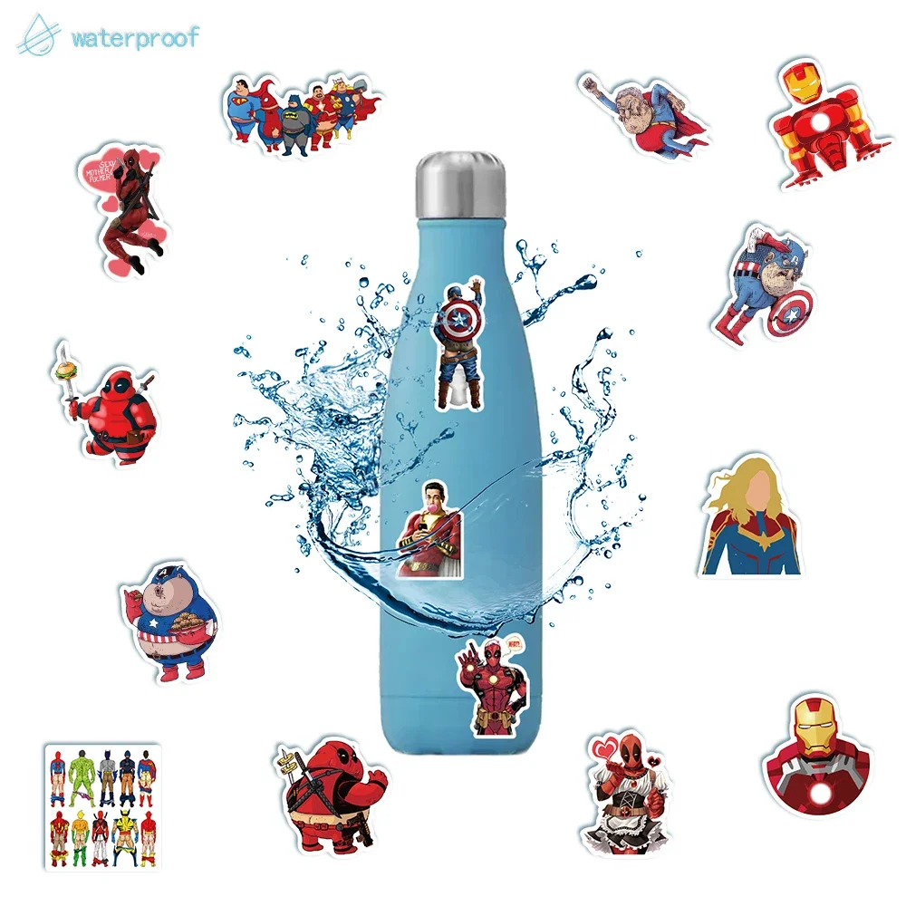 Calcomanías divertidas de Superman Anime, pegatinas geniales de dibujos animados de Batman para teléfono, portátil, maleta de guitarra, grafiti bonito, juguetes adhesivos impermeables