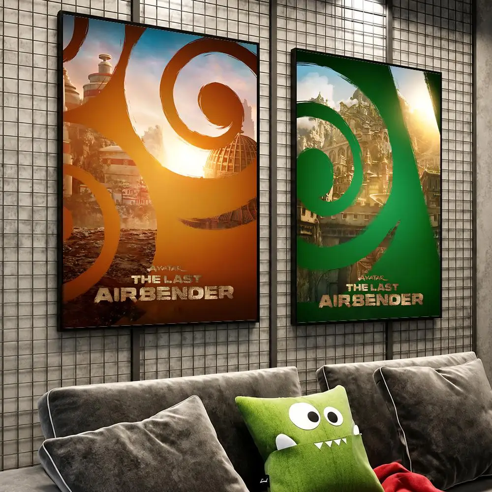 Anime Avatar Last Airbender Elemental Poster HD Self-Stick Wall Decor Bedroom Dorm Office Gaming Garage Bathroom Gift